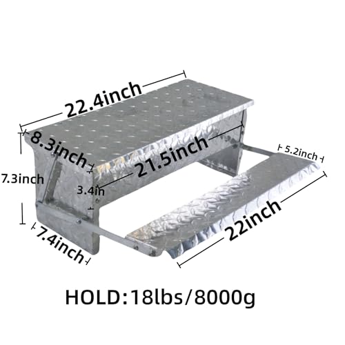 Treadle Large Poultry Feeders Aluminium Automatic Chicken Feeder No Waste Rat Proof Trough with Weatherproof Lid for Duck Fowl 18 lbs Capacity - size: 22.4"×13.5"×7.3" 18lbs