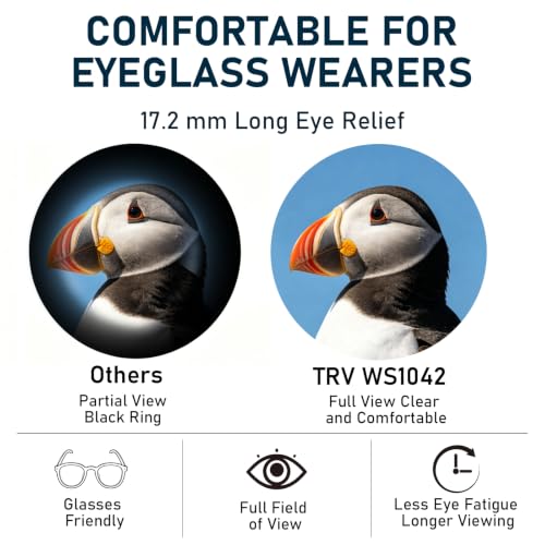 TRV 10x42 Waterproof Binoculars for Adults, Cruise & Travel | Alaska Cruise Travel Sharp Bright Binoculars for Whale Watching, Glacier Viewing, Boating & Coastal Adventure - size: 10x42