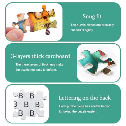 PICKFORU Funny Bird Puzzles for Adults 1000 Pieces, Nature Cute Animal Colorful Wildflower Puzzle, Impossible Hard Challenge Jigsaw Puzzle - style: Funny Bird Puzzles