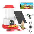 SEHMUA Smart Hummingbird Feeder with Camera, Solar Powered Bird Cam with 1 Year Trial AI Identify, Ant Moat & Bee Proof, Outdoor Hanging, Gift for Bird Watching - color: Red