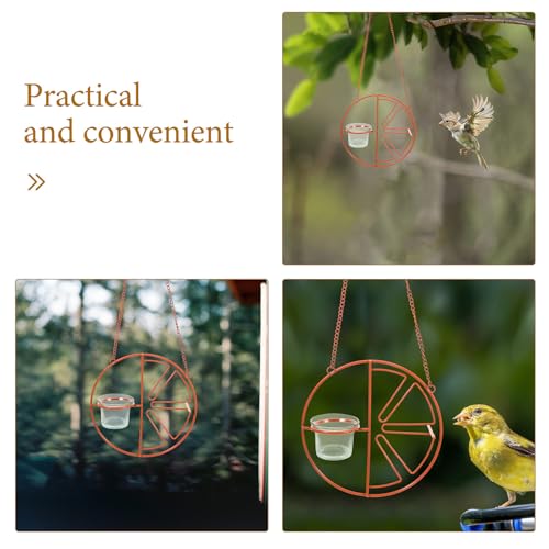 Angoily Oriole Feeder Replacement Cups, 5pcs Glass Bird Feeder Cups Replacement, Outdoor Hanging Small Bird Feeding Bowl, Durable Outdoor Accessories for Garden Patio Balcony