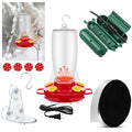 Relaxweex Heated Hummingbird Feeders Outdoor 2 in 1 Winter Hanging Heated Bird Feeders with Pipe Insulation Tape, Extension Cord, Safe Cover, Suction Cup for Outside Anti Freezing Window Winter Garden