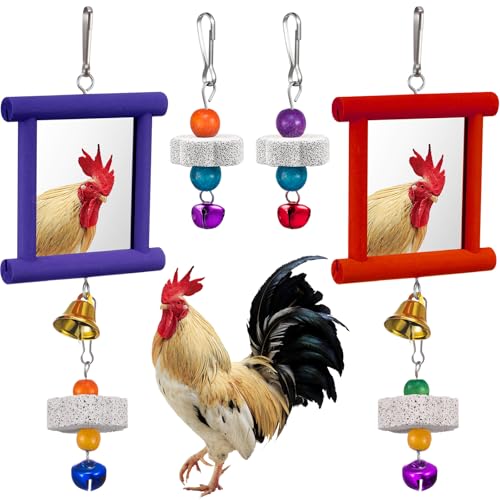 Sumind 2 Pieces Chicken Mirror Toys, Red, Purple, 3.94 x 3.94 Inches | Clip on Wide Brim Golf Visors, Adjustable Elastic Headband Sun Hat, Lightweight Sport Cap for Summer Outdoor Activities Women - color: Red,Purple, size: 3.94 x 3.94 Inches