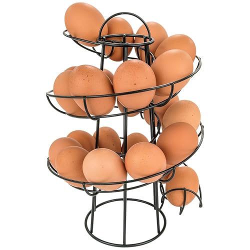Southern Homewares Egg Skelter Deluxe Modern Spiraling Dispenser Rack - Black, Space-Saving, Durable Storage Solution for Eggs, One Size - color: Black
