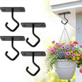 2.5" Ceiling Hooks for Hanging Plants - Heavy Duty Metal Hooks 2-Pack | Rust-resistant Black Wall Mount Hangers with Screws, Perfect for Heavy Bird Feeders, Lanterns, Wind Chimes, Indoor & Outdoor - size: 3C-2.5"4PCs