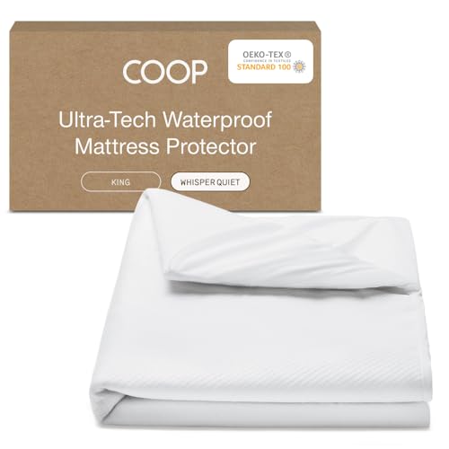 Coop Home Goods Ultra-Tech Waterproof Mattress Protector King, Smooth Top Mattress Pad, Waterproof Cover, Up to 18 Inches Deep, Machine Washable, Noiseless Comfort, King (78x80) - size: King, style: Ultra-Tech