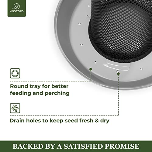 Kingsyard Finch Feeders for Outdoors Hanging, Metal Mesh Tube Bird Feeder for Nyjer/Thistle Seed, 2.5 lbs Large Capacity (Grey) - color: Gray