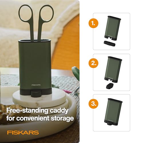 Fiskars 6" Plant Detailer Snips & Holder, Precision Indoor Gardening Tool | For Trimming & Pruning Dense Foliage, Long Reach Stainless Steel Micro-Tip Blades for Clean Cuts and Healthy Plant Growth - size: Detail Snipper