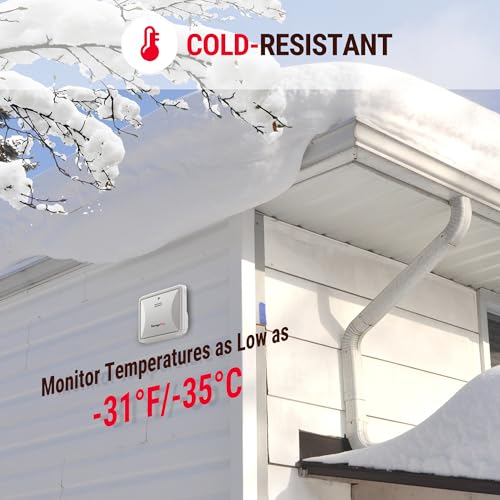 TempPro TempAir 500 FT Indoor Outdoor Thermometer Wireless & Remote Sensor | Backlit LCD Display, No Hub or App Required, Outside Thermometer & Cold-Resistant Sensor for Patio Garage, Batteries Included - style: 500ft & Touchable Backlit