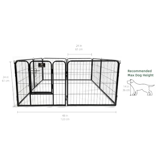 PJYuCien Puppy Playpen Plus Storage Bage with Bottom, 8 Panels 24" H | Heavy Duty, Dog Fence for Small Dogs, Foldable Square Pen, Indoor, Outdoor, Backyard Pasture, Camping, Protects Floors - style: 8-Panels 24.0"W