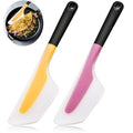 Silicone Omelette Spatula Turner, Flip Fold Omelet Turner, 13Inch | Flexible Egg Flip Tool for Non-stick Pans, Heat Resistant omelette flipper for Kitchen Omelet Pancake Crepes, Pink Yellow - color: Pink+Yellow