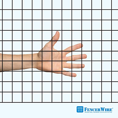 Fencer Wire 16 Gauge Black Vinyl Coated Welded Wire Mesh Size 1 inch by 1 inch for Home and Garden Fence, Protect Chickens Rabbits and Farmed Animals (c. 3 ft. x 50 ft.) - size: c. 3 ft. x 50 ft.