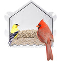 Nature’s Way Crystal Window Seed Feeder with 4 Secure Suction Cup Mount, Clear 2-Cup Capacity Hanging Bird Feeder for Close-Up Viewing, 6.5"