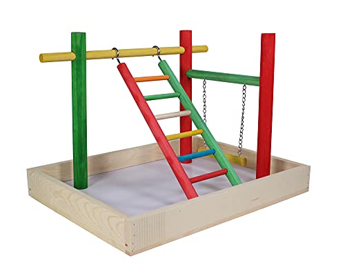Penn-Plax Bird Life Wooden Playpen – Perfect for Conures, Ring Necks, Quakers, Amazons, and African Greys – Extra-Extra Large Size (Multicolor) - color: Multicolor, size: Extra-Extra Large