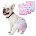 Female Dog Diapers Reusable No Tail Hole Period Panties Washable 3 Pack Diapers Female for Docked-Tail Frenchie French Bulldog Boston Terrier Without Tail U-WWD07L - size: L(Waistline:20"-27")