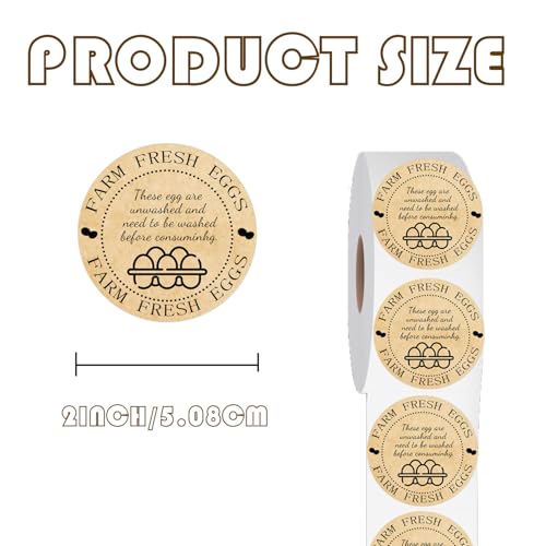 500 Pcs Farm Fresh Eggs Labels Unwashed Fresh Eggs Packaging Stickers Poultry Farmers Quail Egg Producers Stickers for Farmers Market Homestead Fresh Chicken & Quail Egg (Cowhide Paper Unwashed Eggs) - color: Cowhide Paper Unwashed Eggs