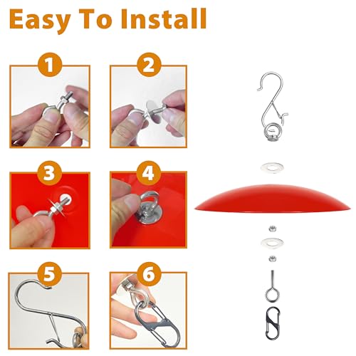 13" Hummingbird Feeder Dome Guard,Bird's Feeder Rain Cover,Squirrel Proof for Bird Feeders Pole, Smart Bird Feeders Umbrella(Bright Red), 1Pack - color: Bright Red, size: 13Inch / 1 Pack