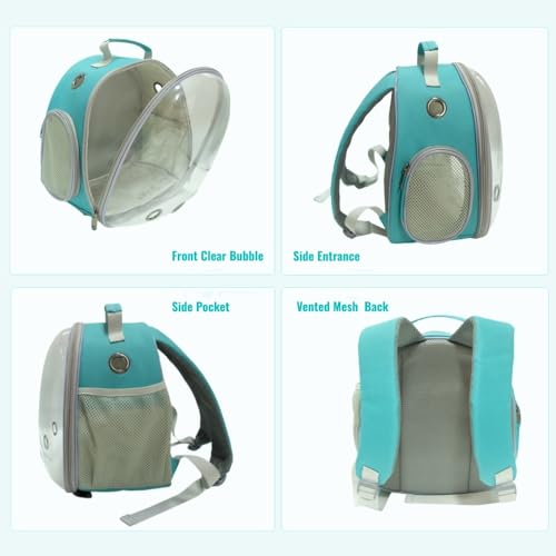 Small Animal Carrier Guinea Pig Backpack,Transparent, Breathable Backpack Carrier for Hedgehogs, Rabbits, Birds, Squirrels, Hamsters, Lizards Comfortable, Portable Travel Bag for Small Pets (Green) - color: Green