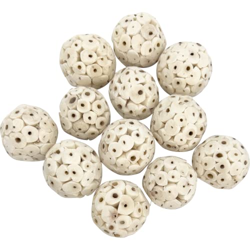 5123 Pk12 Mini Sola Balls - Handmade shreddable natural wood bird foot toys, Made from many pieces of air dried sola wood, Delightful chewing fun, Great for small pets Budgie Canary Lovebird Parrotlet - color: Mini Sola Balls, size: Pack 12