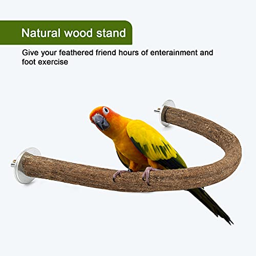 Rypet Natural Wood Bird Perch, U-Shaped Bird Perch for Cage (L) | Safe Chew & Rest Perch, Durable Non-Toxic Cage Accessory, for Parakeets, Cockatiels, Lovebirds, Budgies & Small Conures