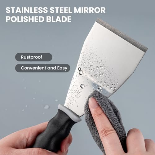 Mister Rui 3" Bent Heavy Duty Scraper, Hammer End, Pole Socket, Stainless | Heavy-duty bent scraper, 3" blade for paint removal and surface repair. Hammer end with pole socket for extension pole - color: Gray