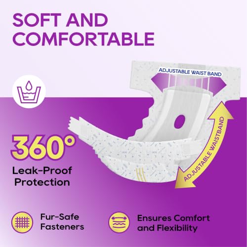HONEY CARE All-Absorb Disposable Female Dog Diapers M Size, Improved Bigger Size, 36 Count, Super Absorbent, Breathable, Wetness Indicator (Pack of 1, 36 Count Total) - size: Medium (Pack of 1)
