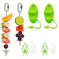 8Pcs Bird Foraging Feeding Kit with Stainless Steel Veggie Fruit Skewers, Plastic Food Clips & Cuttlebone Holders, Hanging Cage Feeder Tools for Parrots Macaws Parakeets Cockatiels Budgies Finches