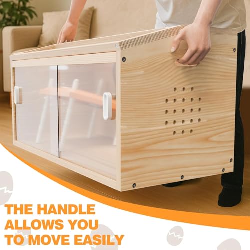 Brooder Box for Chicks 32x16x16'' with Heating Plate & Sliding Door Brooder Heater for Chick Brooder Indoor Accommodates Up to 15 Chicks Ideal for Chickens Ducks Quails Hamsters Wooden - size: 31.5 x15.7 x15.7''
