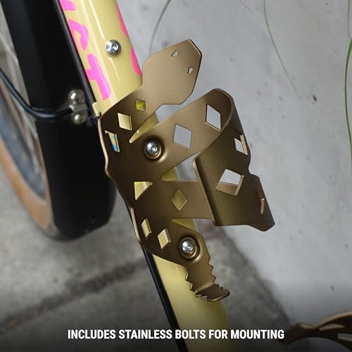 Portland Design Works Water Bottle Cage - Lightweight Water Bottle Holder For Bikes, RATTLESNEK KEJ, Black - Left Opening - style: RATTLESNEK KEJ - Black - Left Opening