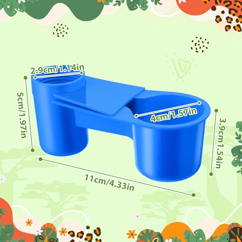 LemonRoad 24 Pcs Bird Drinker Feeder Cups Plastic Water Bottle Cup for Cage Ideal for Pigeon Bottle Chicken Quail Poultry Waterer Accessories(Blue) - color: Blue