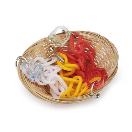Hypeety Woven Basket Bird Parrot Hanging Swing Toy Cages Toys Parrot Natural Conure Cockatiel Parakeet - color: Woven Basket