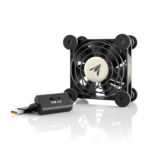 AC Infinity MULTIFAN S1, Quiet 80mm USB Fan, UL-Certified for Receiver DVR PlayStation Xbox Computer Cabinet Cooling | For Receiver DVR, PlayStation, Xbox, Computer, Cabinet Cooling - size: S1