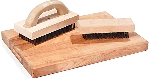 Carlisle FoodService Products 4067600 Ergonomic Steel Butcher Block Scratch Brush, 9-3/8” - size: 1 EA