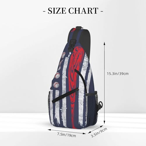 Baseball American Flag Sling Backpack Crossbody Shoulder Bag Chest Bag Travel Chest Pack Casual Daypack For Women Men Hiking Sports Working - color: Black1