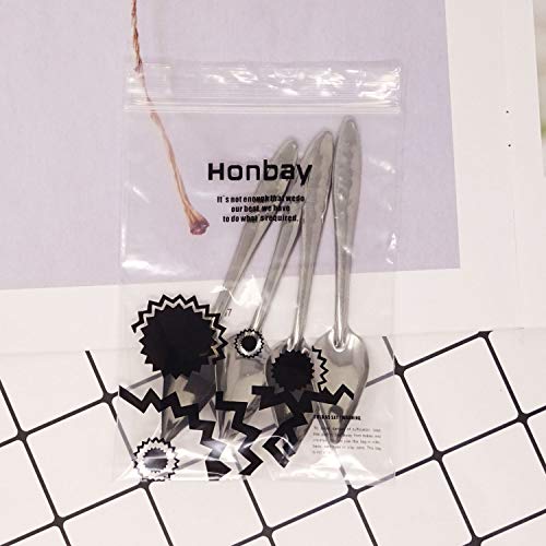 Honbay 4PCS Stainless Steel Bird Feeder Spoons Parrot Feeding Scoops Hand Feeding Spoons for Parrot