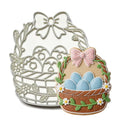 Easter Cookie Cutters Basket Egg 3.5" with Plunger Stamps Handle Spring Holiday PLA Baking Molds Gifts Decorative Party Kitchen Cake Supplies - color: Easter Egg Basket
