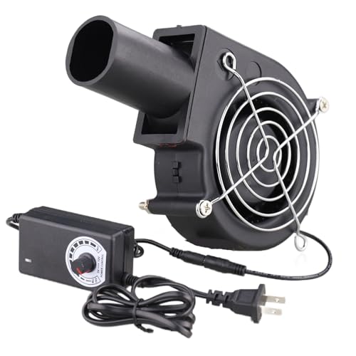 Wathai BBQ Air Mover Blower Fan 12V 97mm Centrifugal Fan 110V 120V 9733 | Dual Ball High Speed 3500CFM Variable speed fan for Charcoal Starter,Outdoor Cooking,Fireplace,Wood Stove - style: 9733 110V-240V