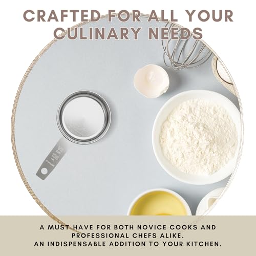 1/2 Cup Stainless Steel Measuring Cup | Sturdy Metal 125 ml | 125 cc | 4 oz | Single Cup for Wet and Dry Ingredients | Great for use as 1/2 Cup Dog Food Scoop - 1 PK - size: 1/2 Cup