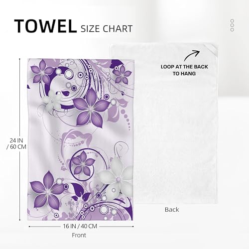 Purple Floral Kitchen Towels Boho Dish Towels for Kitchen Cleaning | Absorbent Cute Tea Towels for Kitchen Cooking Baking Farmhouse Home Decor, 16x24 Inch Set of 2 with Hanging Loop - color: Purple Floral