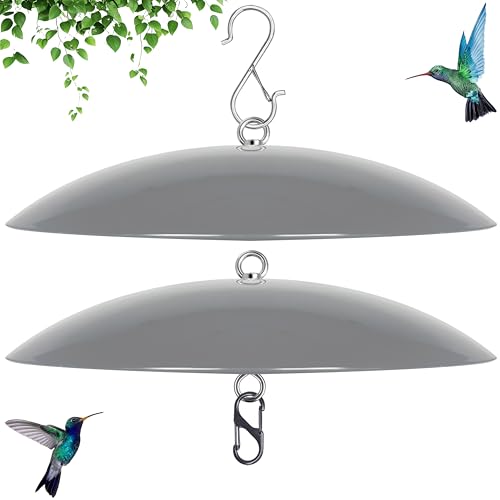13" Bird Feeder Rain Guard, Hummingbird Feeder Shade Dome Cover, Hanging Baffle for Bird Feeder Pole,Smart Birds Feeder's Umbrella(Grey), 2 Pack - color: Gray, size: 13Inch / 2 Packs