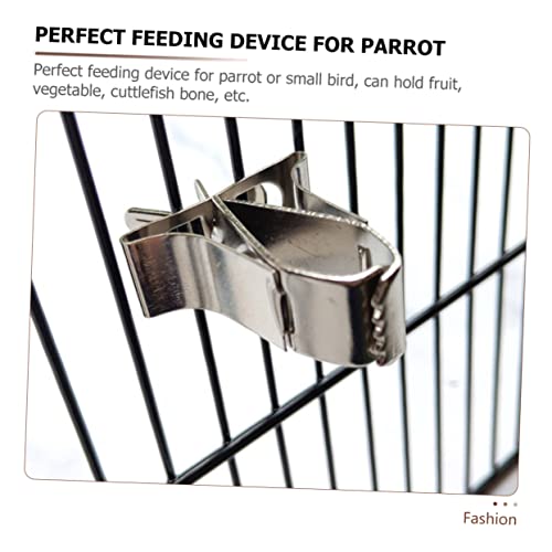 TOYANDONA 4Pcs Multi Function Bird Fruit Clips Portable Vegetable Clips for Bird Cages Convenient Food Holder with Practical Cage Bar Fixing Design Reduces Waste and Pollution