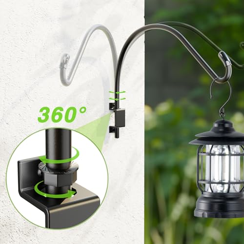 16 Inch 2 Pack Swivel Plant Hanger: Plant Hangers Outdoor, Heavy Duty Hook for Bird Feeder, Plant, Flower Basket, Lantern, Wind Chime - Versatile Hanging Brackets Outdoor Indoor Use Up to 22LB - size: 16 inch 2 Pack