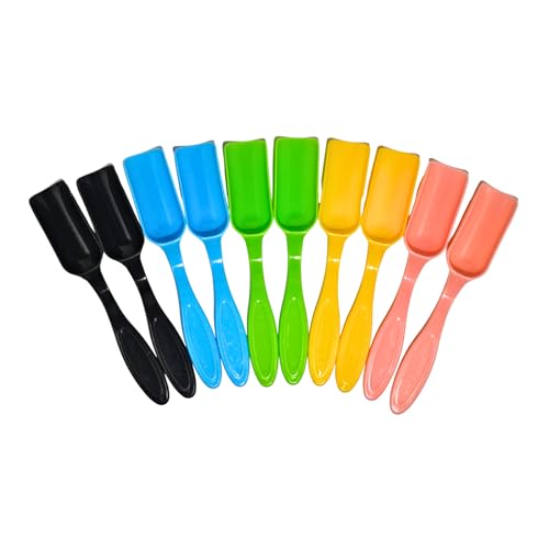 10Pcs NINGDAN Mini Shovel,Plastic Mini Gardening Shovel Spoons Soil Scoops,Cultivation Digging Transplanting Tools for Succulents Potted Flowers,Milk Powder/Coffee Beans Scoops (5 Bright Colors) - color: 5 Bright Colors