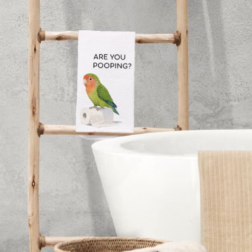 , Bird Decor Hand Towels for Bathroom, Bird Lover Gifts,are You Pooping Funny Bathroom Towel, 16x24 Inch（Agapornis） - color: Bird Nerd-04