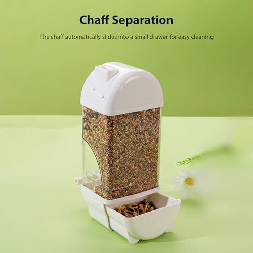 Fockety Bird Feeder, 800ml Transparent Feeder No Mess Feeding Semi Enclosed Easy Top Fill Hanging Bird Feeding Box with Tray Anti Scatter Design for Parakeets Cockatiels