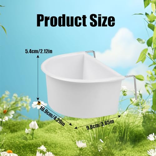 Bird Feeder, 2 Pcs Plastic Bird Food Feeder, Bird Water Cage Accessories, Hanging Bird Food Bowl Cups for Parrots Small Birds Pigeons Parakeet