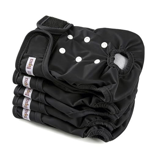 Washable Reusable Female Dog Diapers(5 Pack) Small Medium Large Doggie Puppy & Doggy Dog Diaper, Period Panties in Heat XX-Large Black - color: Black, size: XX-Large