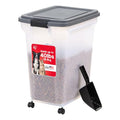 IRIS USA Dog Food Storage Container, Up to 54 lbs, Dark Gray, Made in USA | Includes 2-Cup Scoop & Wheels, Airtight Seal, BPA-Free, Bird Seed, Cat food, Cat Litter, Treats, Keeps Kibble Fresh - color: Dark Gray, size: 40 lbs