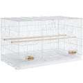 Topeakmart 30-inch Flight Bird Cage for Parrots Finches Budgies Cockatiels Parakeets Lovebirds Canaries with Slide-Out Tray, White - color: White