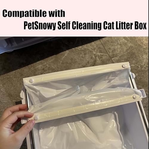 Cat Litter Box Liners for PetSnowy SNOW+ Cat Litter Box (100 PCS) | Self-Sealing Waste Drawer Bags for Automatic cat Litter Box - color: 100 Pcs